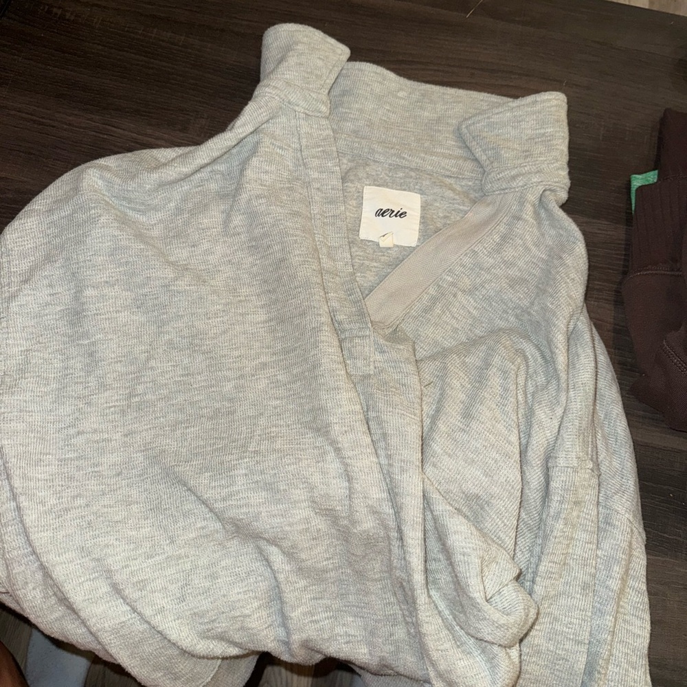 Aerie Women's Light Gray Cowl Neck Sweater